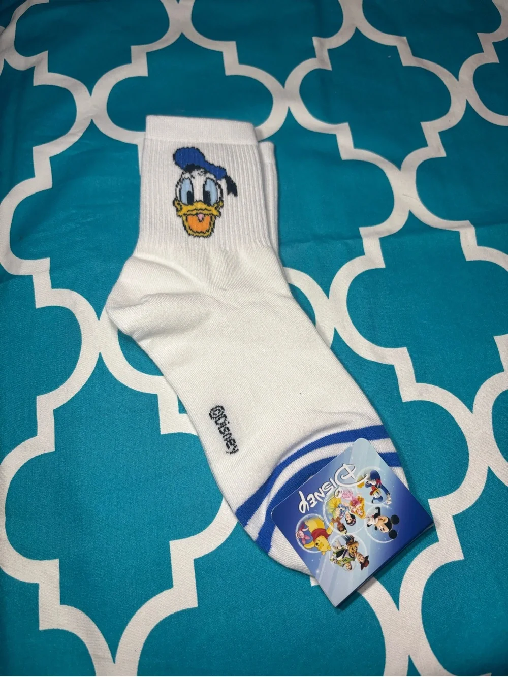 New White Donald Duck Crew Socks - Women
